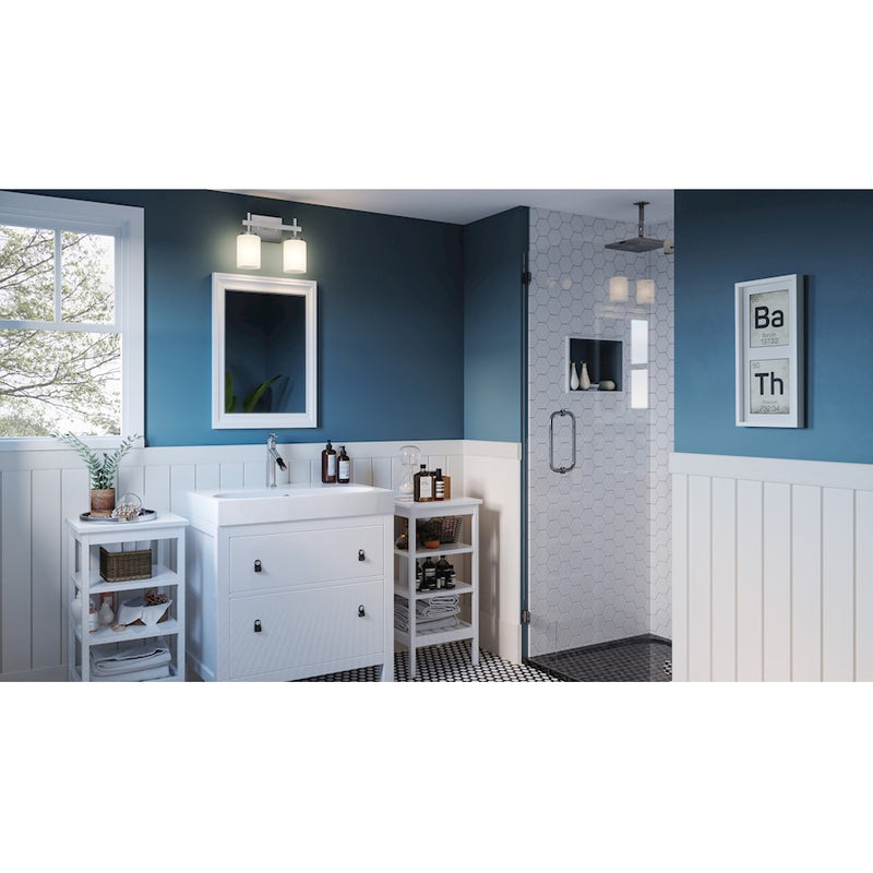 Quoizel Wilburn 2 Light Bath Light, Brushed Nickel/Opal Etched