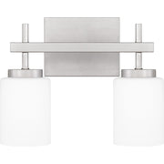 Quoizel Wilburn 2 Light Bath Light, Brushed Nickel/Opal Etched