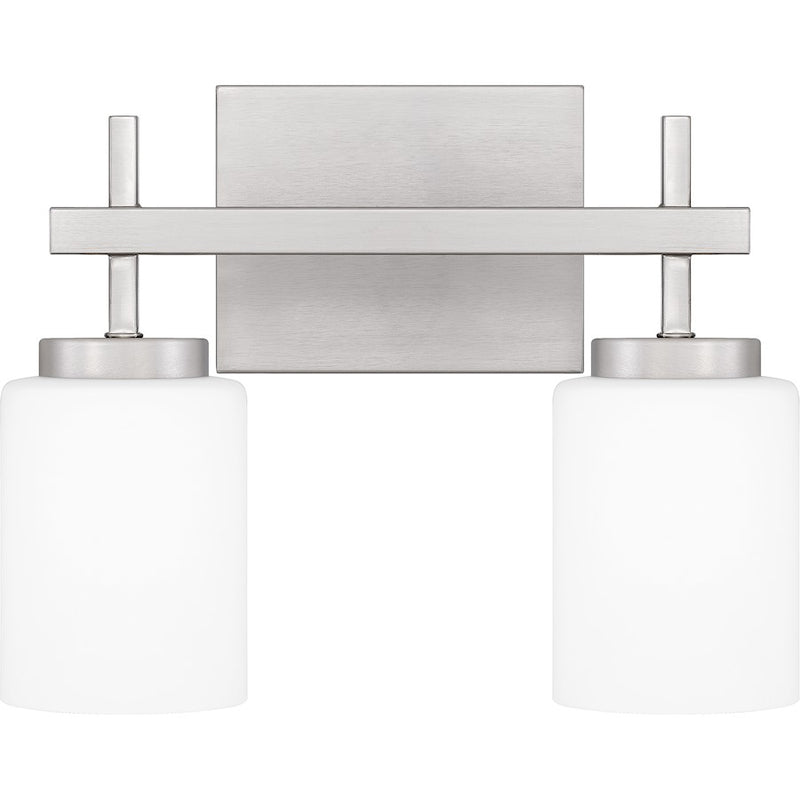 Quoizel Wilburn 2 Light Bath Light, Brushed Nickel/Opal Etched