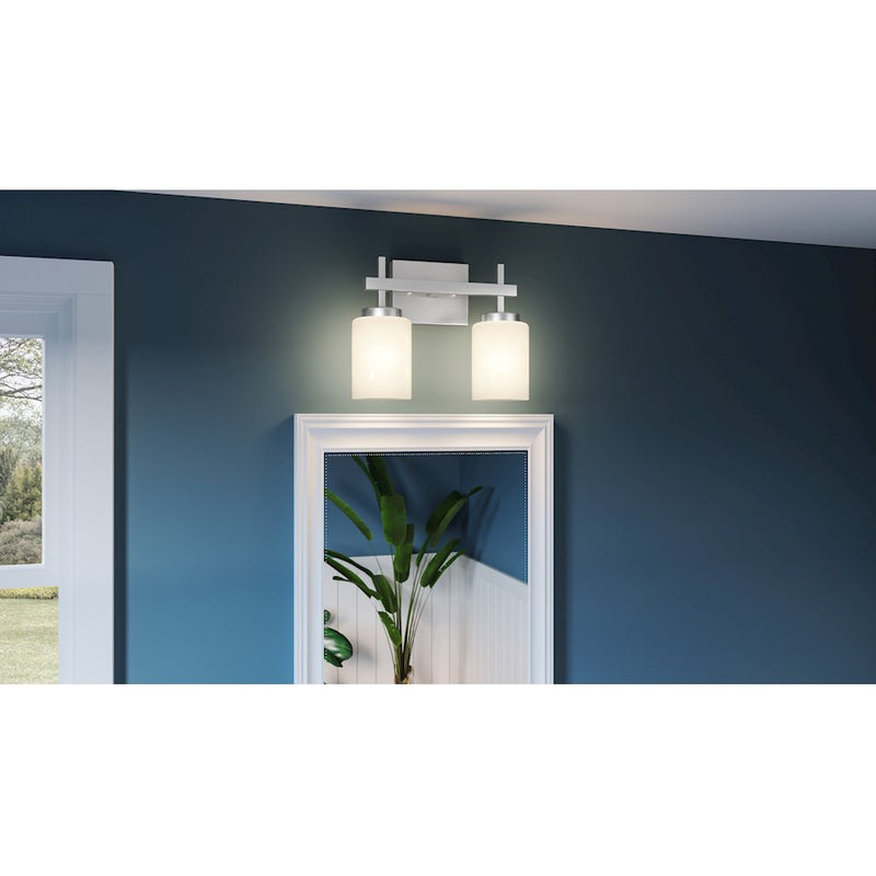 Quoizel Wilburn 2 Light Bath Light, Brushed Nickel/Opal Etched