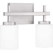 Quoizel Wilburn 2 Light Bath Light, Brushed Nickel/Opal Etched