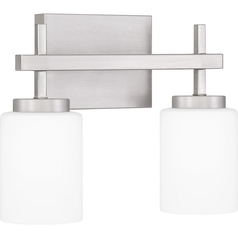 Quoizel Wilburn 2 Light Bath Light, Brushed Nickel/Opal Etched