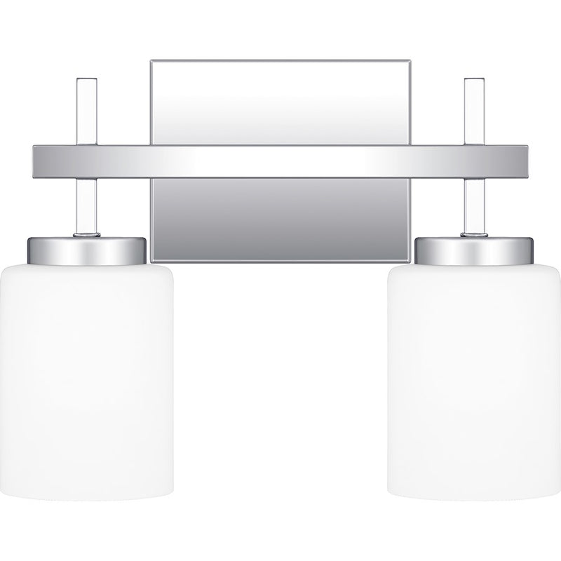 Quoizel Wilburn 2 Light Bath Light, Polished Chrome/Opal Etched