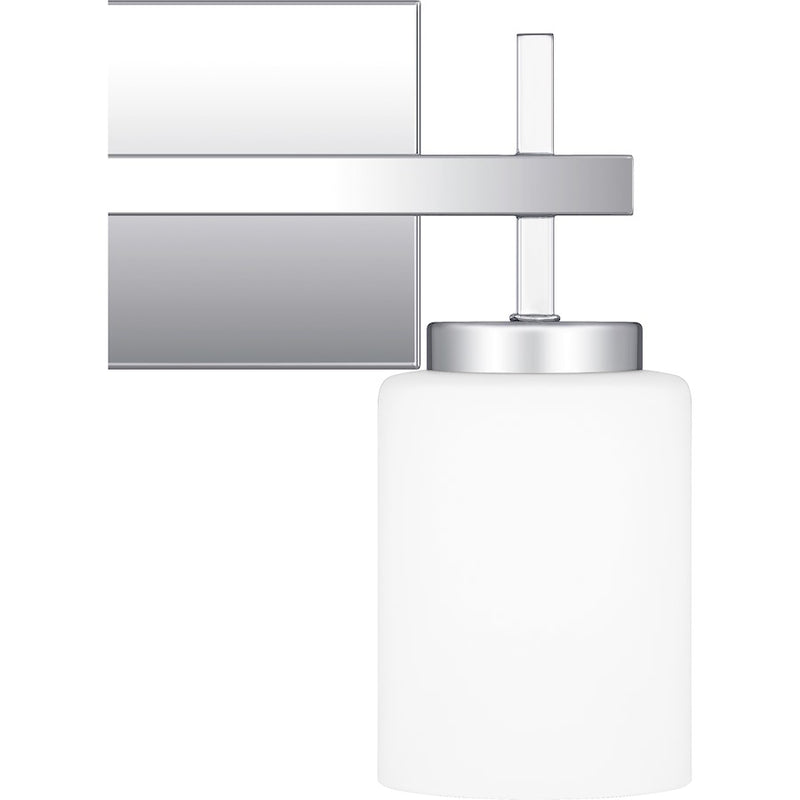 Quoizel Wilburn 2 Light Bath Light, Polished Chrome/Opal Etched