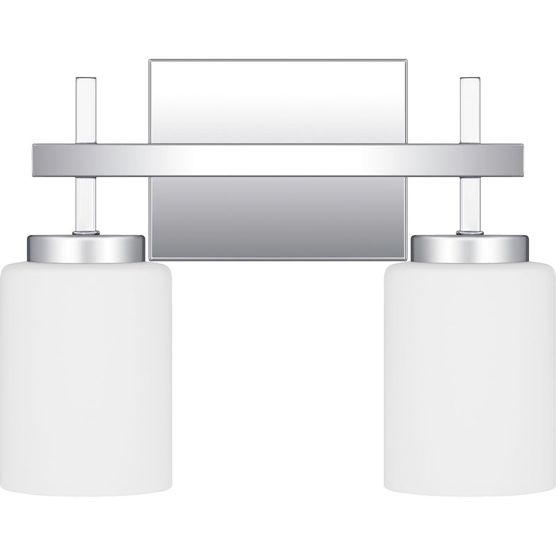 Quoizel Wilburn 2 Light Bath Light, Polished Chrome/Opal Etched