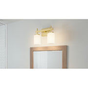 Quoizel Wilburn 2 Light Bath Light, Satin Brass/Opal Etched