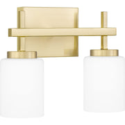 Quoizel Wilburn 2 Light Bath Light, Satin Brass/Opal Etched