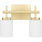 Quoizel Wilburn 2 Light Bath Light, Satin Brass/Opal Etched