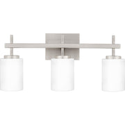 Quoizel Wilburn 3 Light Bath Light, Brushed Nickel/Opal Etched
