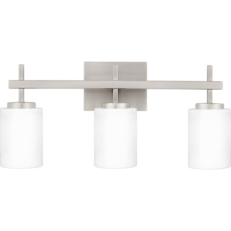 Quoizel Wilburn 3 Light Bath Light, Brushed Nickel/Opal Etched
