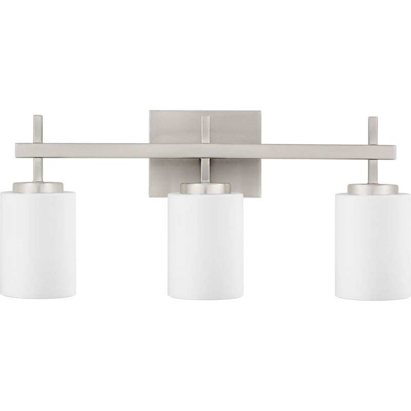 Quoizel Wilburn 3 Light Bath Light, Brushed Nickel/Opal Etched
