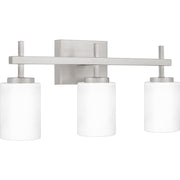 Quoizel Wilburn 3 Light Bath Light, Brushed Nickel/Opal Etched