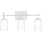 Quoizel Wilburn 3 Light Bath Light, Polished Chrome/Opal Etched