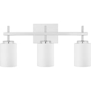 Quoizel Wilburn 3 Light Bath Light, Polished Chrome/Opal Etched