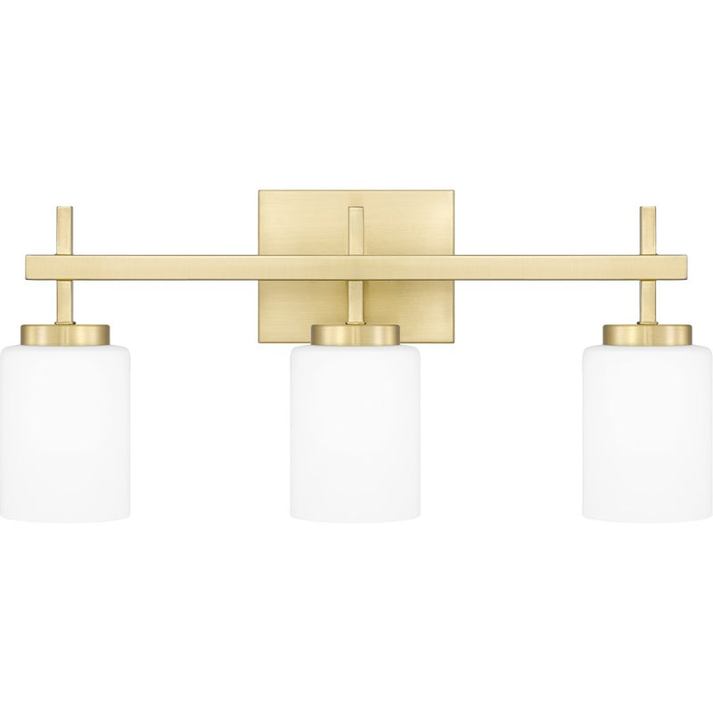 Quoizel Wilburn 3 Light Bath Light, Satin Brass/Opal Etched