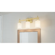 Quoizel Wilburn 3 Light Bath Light, Satin Brass/Opal Etched