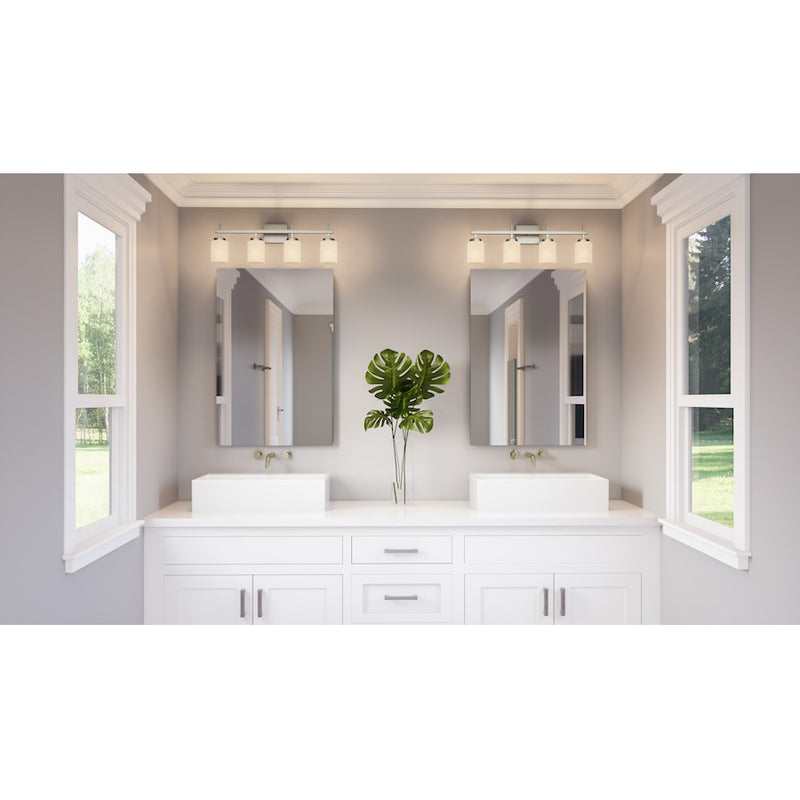 Quoizel Wilburn 4 Light Bath Light, Brushed Nickel/Opal Etched