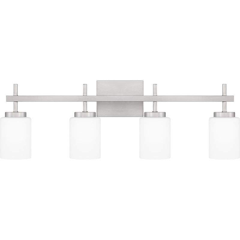 Quoizel Wilburn 4 Light Bath Light, Brushed Nickel/Opal Etched