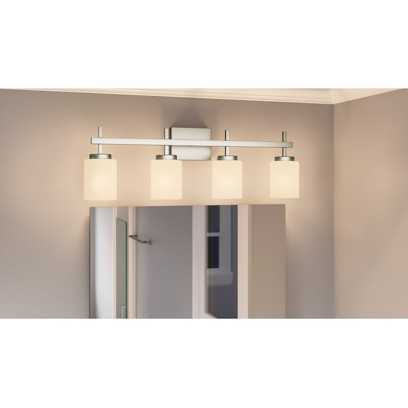 Quoizel Wilburn 4 Light Bath Light, Brushed Nickel/Opal Etched