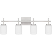 Quoizel Wilburn 4 Light Bath Light, Brushed Nickel/Opal Etched