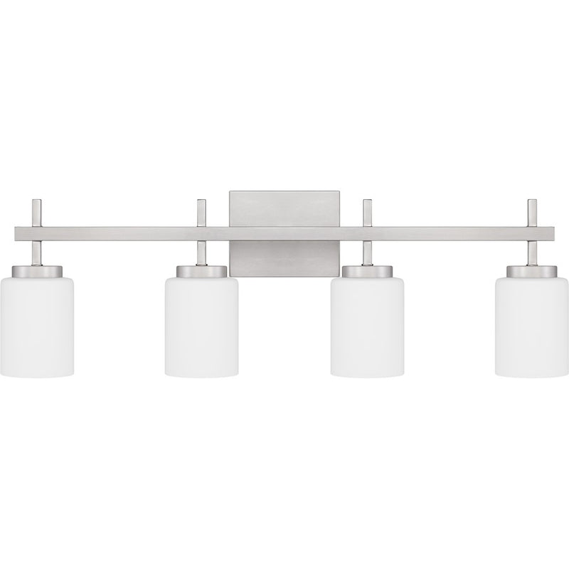 Quoizel Wilburn 4 Light Bath Light, Brushed Nickel/Opal Etched