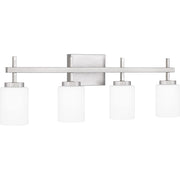 Quoizel Wilburn 4 Light Bath Light, Brushed Nickel/Opal Etched