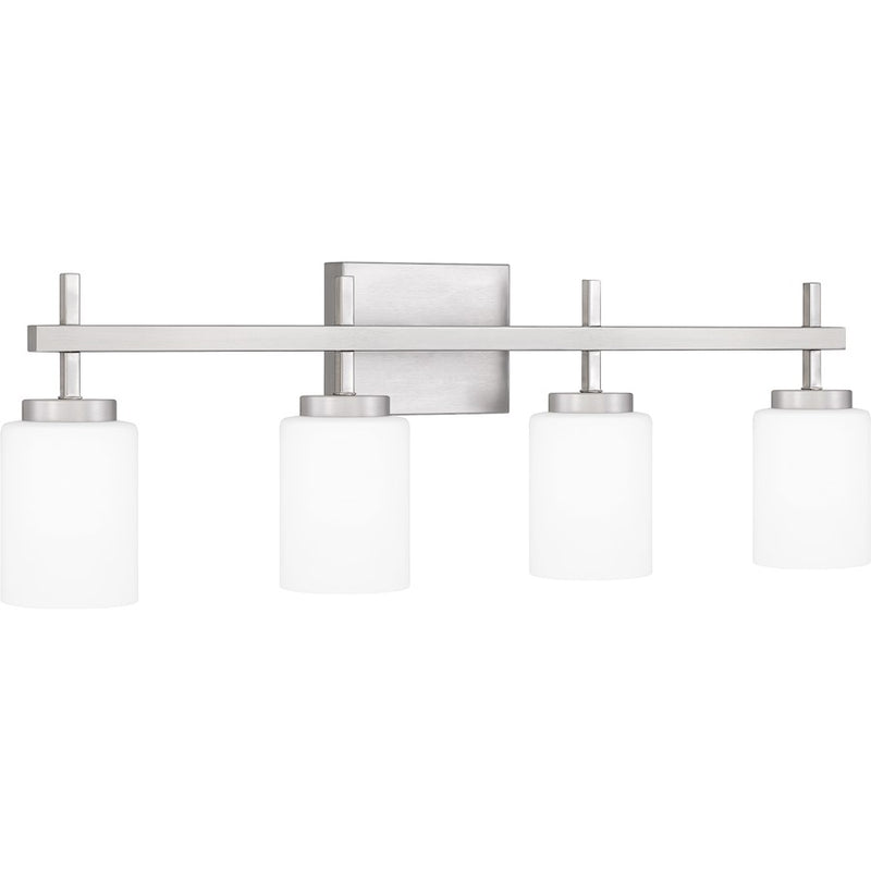 Quoizel Wilburn 4 Light Bath Light, Brushed Nickel/Opal Etched