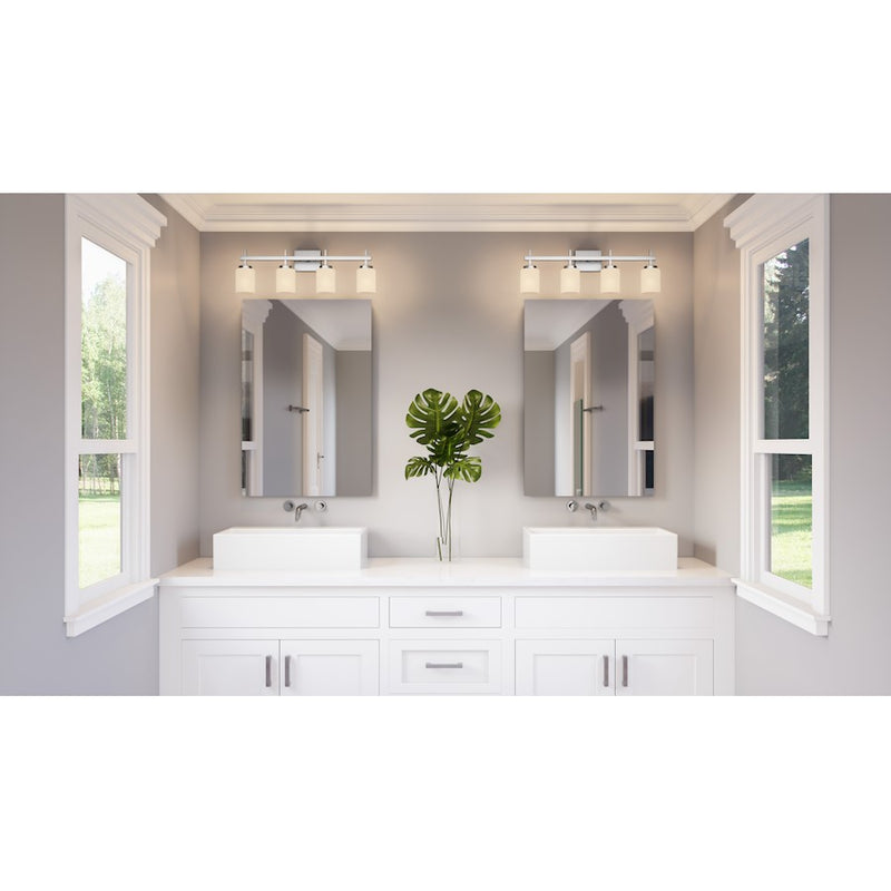 Quoizel Wilburn 4 Light Bath Light, Polished Chrome/Opal Etched
