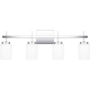 Quoizel Wilburn 4 Light Bath Light, Polished Chrome/Opal Etched