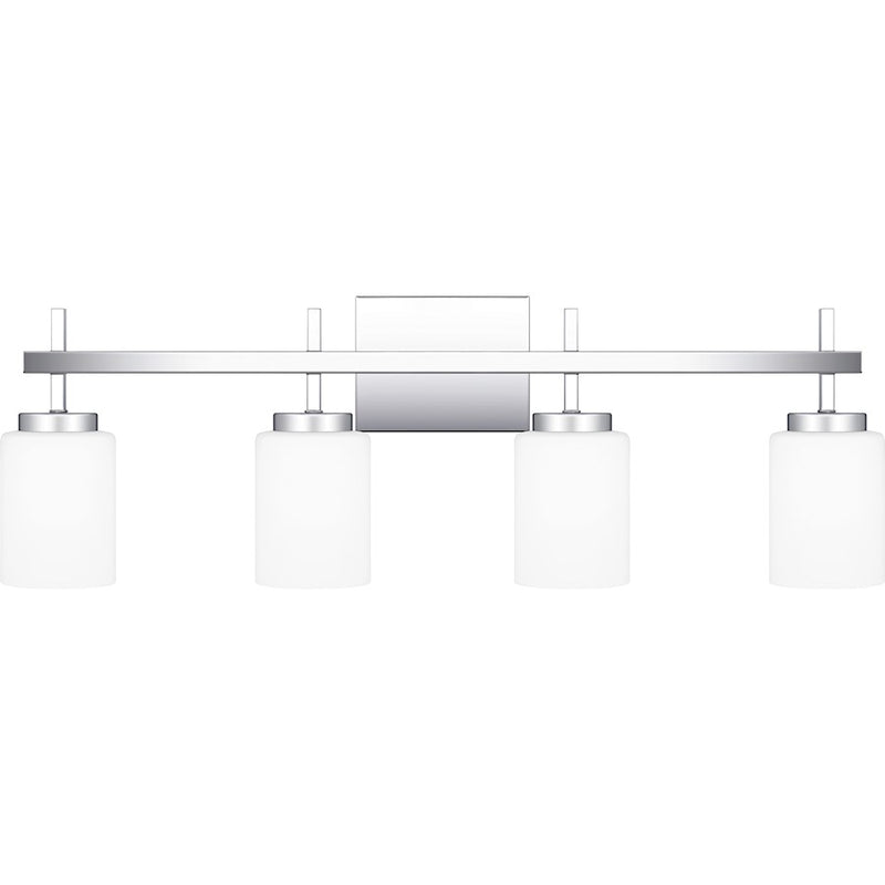 Quoizel Wilburn 4 Light Bath Light, Polished Chrome/Opal Etched