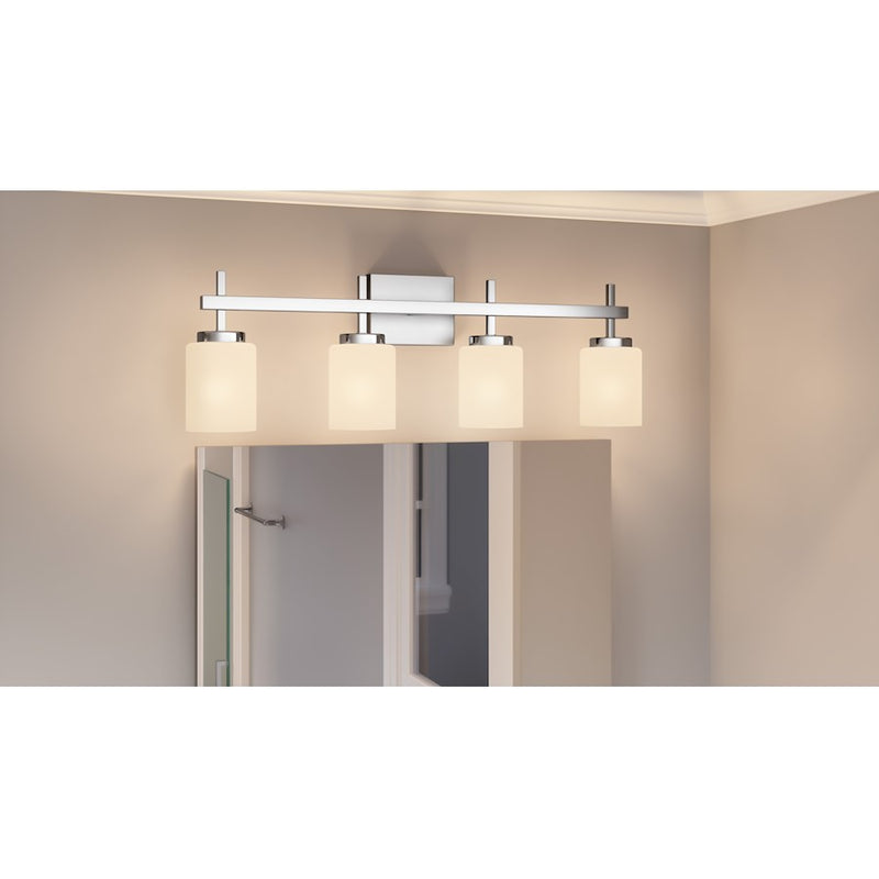 Quoizel Wilburn 4 Light Bath Light, Polished Chrome/Opal Etched