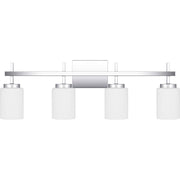 Quoizel Wilburn 4 Light Bath Light, Polished Chrome/Opal Etched