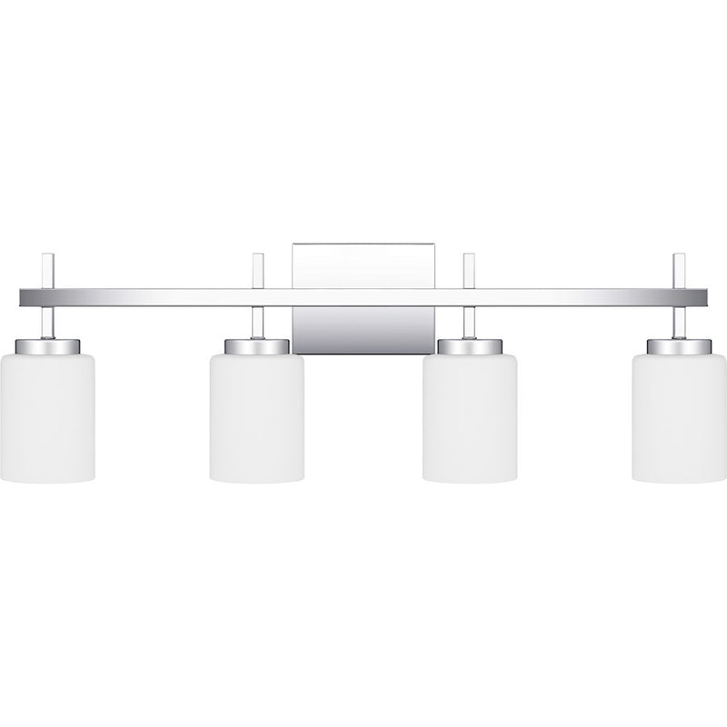 Quoizel Wilburn 4 Light Bath Light, Polished Chrome/Opal Etched