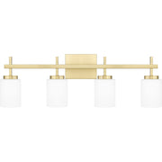 Quoizel Wilburn 4 Light Bath Light, Satin Brass/Opal Etched
