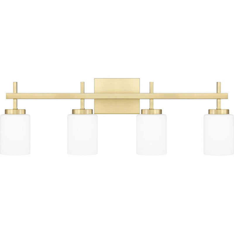 Quoizel Wilburn 4 Light Bath Light, Satin Brass/Opal Etched
