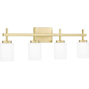Quoizel Wilburn 4 Light Bath Light, Satin Brass/Opal Etched