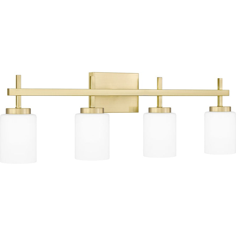 Quoizel Wilburn 4 Light Bath Light, Satin Brass/Opal Etched