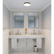 Quoizel Weldin LED 11" Flush Mount, Black White/White Acrylic