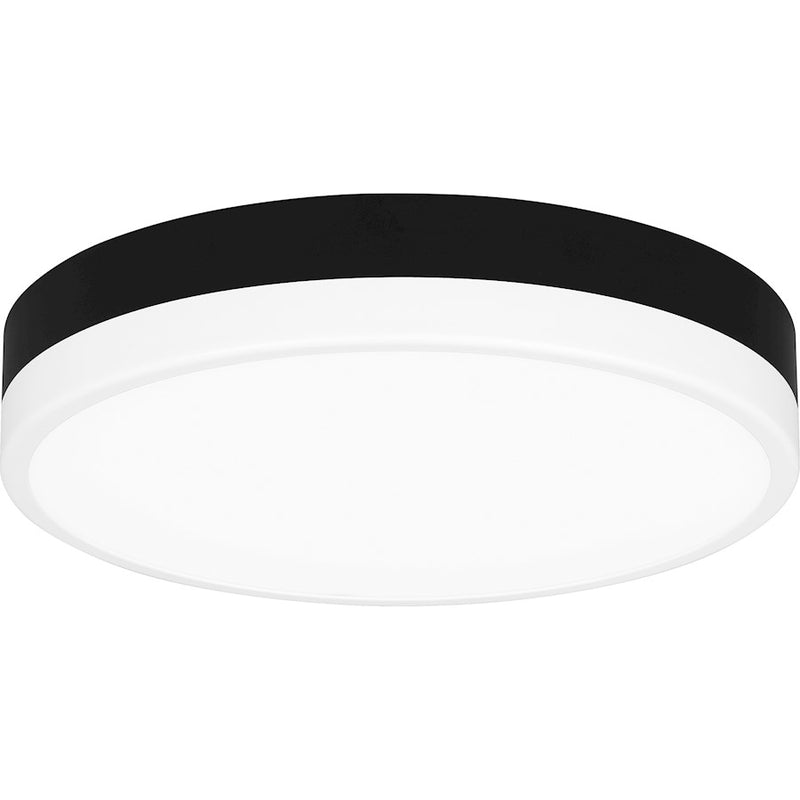 Quoizel Weldin LED 11" Flush Mount, Black White/White Acrylic