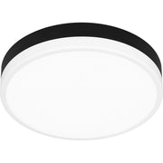 Quoizel Weldin LED 11" Flush Mount, Black White/White Acrylic