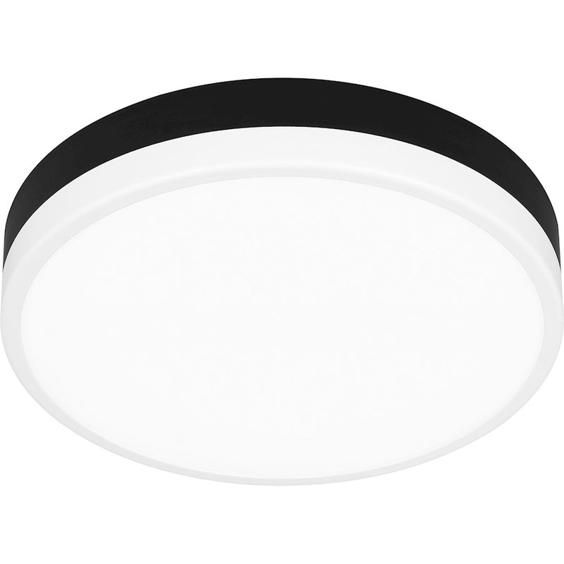 Quoizel Weldin LED 11" Flush Mount, Black White/White Acrylic