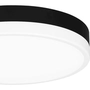 Quoizel Weldin LED 11" Flush Mount, Black White/White Acrylic