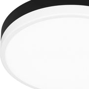 Quoizel Weldin LED 11" Flush Mount, Black White/White Acrylic