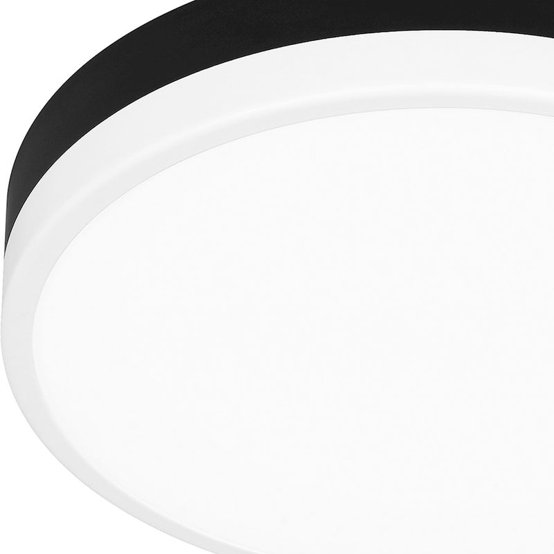 Quoizel Weldin LED 11" Flush Mount, Black White/White Acrylic