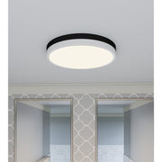 Quoizel Weldin LED 15" Flush Mount, Black White/White Acrylic