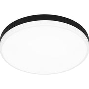 Quoizel Weldin LED 15" Flush Mount, Black White/White Acrylic