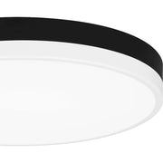 Quoizel Weldin LED 15" Flush Mount, Black White/White Acrylic