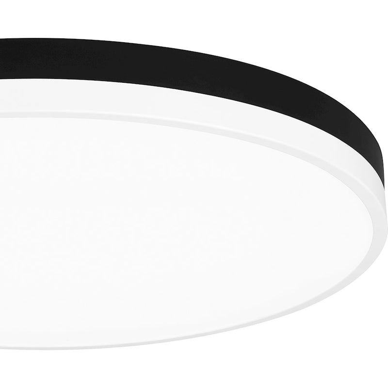 Quoizel Weldin LED 20" Flush Mount, Black White/White Acrylic