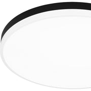 Quoizel Weldin LED 20" Flush Mount, Black White/White Acrylic