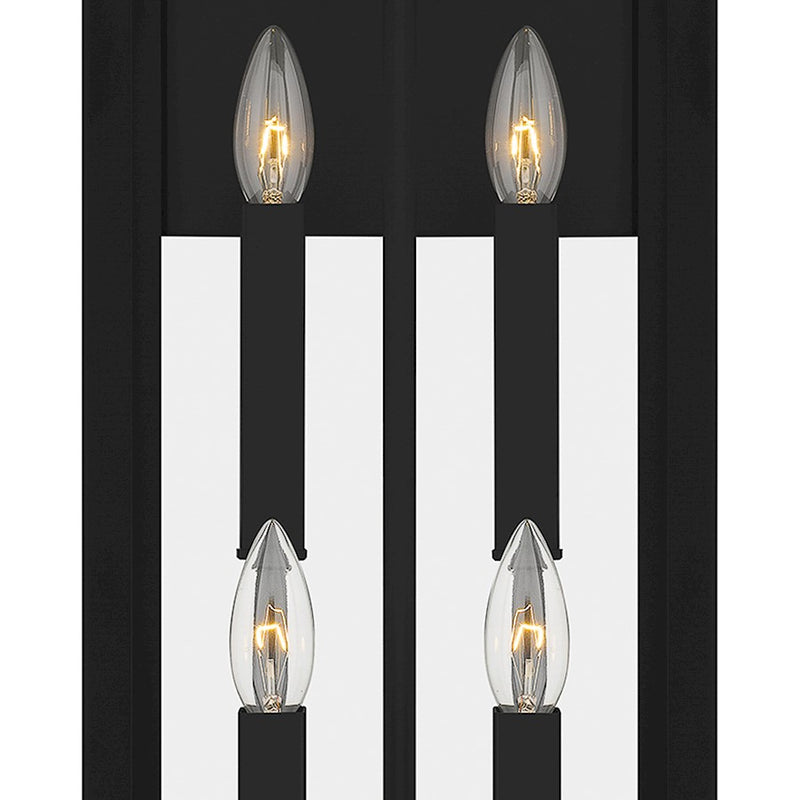 Quoizel Westover 4 Light Outdoor Lantern, Earth Black/Clear Beveled